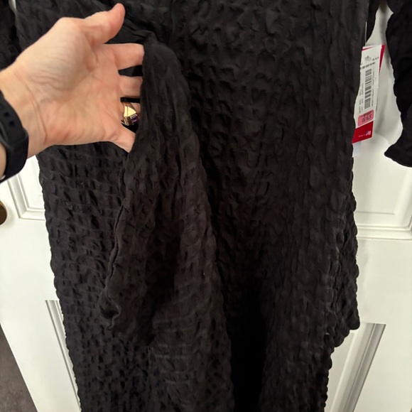 Funky Artsy Elegant Black Textured Dress - Picture 6 of 9